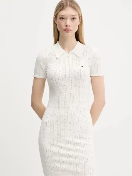 Tommy Jeans rochie mini mulata bej