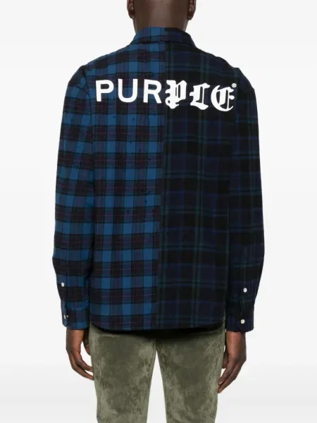Карирана риза Purple Brand синьо