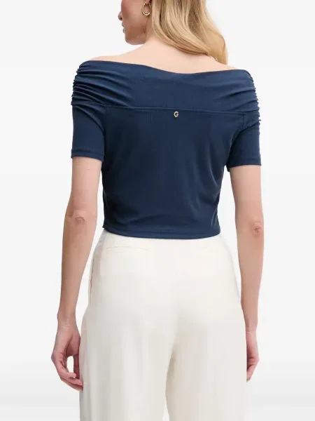 Top Guess cu volane albastru