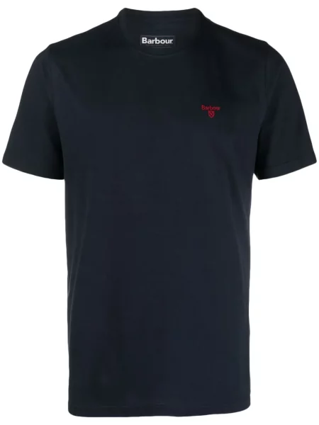 Tricou Barbour cu broderie albastru
