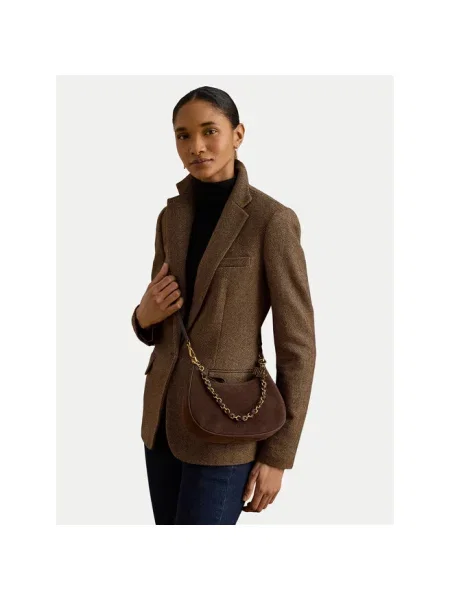 Lauren Ralph Lauren torebka crossbody zamszowa brązowa