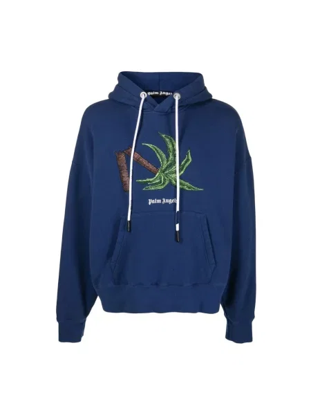 Bluza z kapturem Palm Angels niebieska