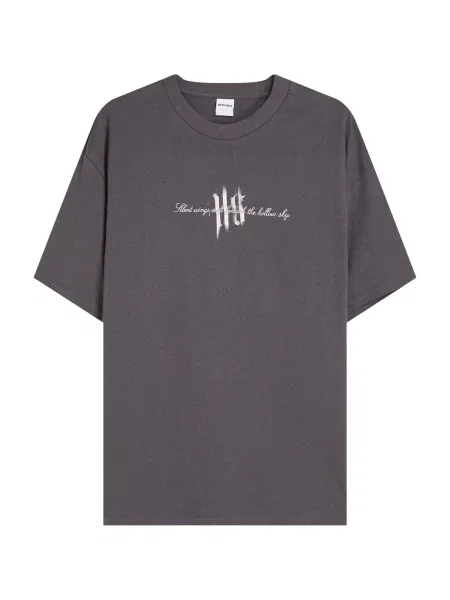 Bershka Majica temno siva bela