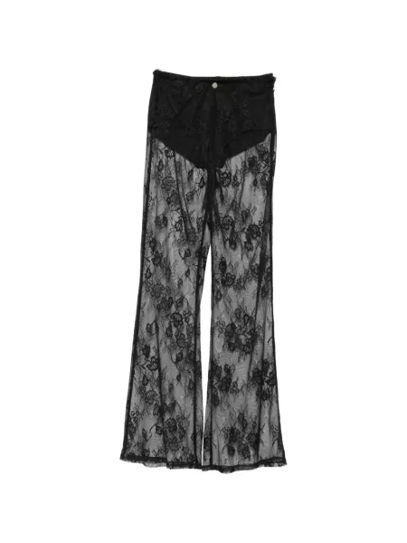 Pantaloni Patrizia Pepe din dantelă evazate negru