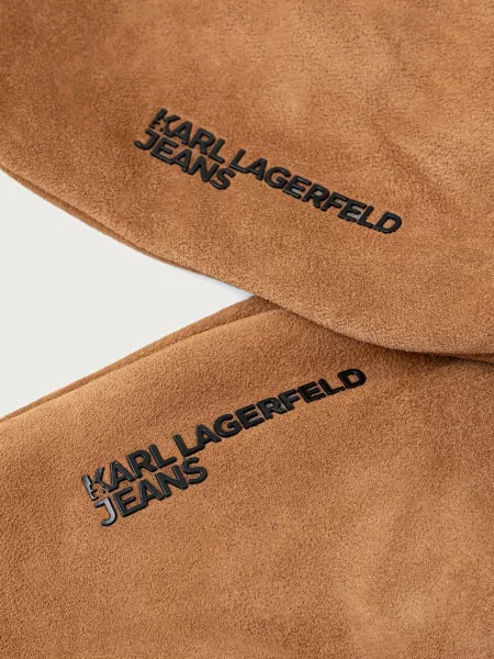 Karl Lagerfeld Jeans rukavice dámske semišové hnedá