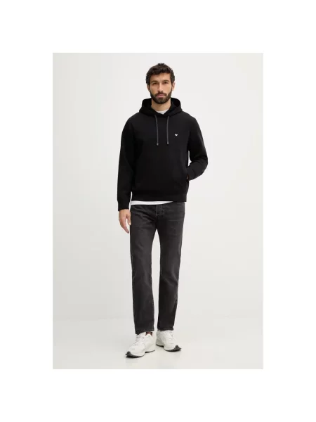 Bluza z kapturem Emporio Armani z kapturem czarna