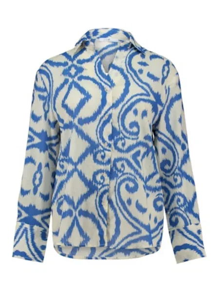 Hailys Bluză albastru regal / murdar alb