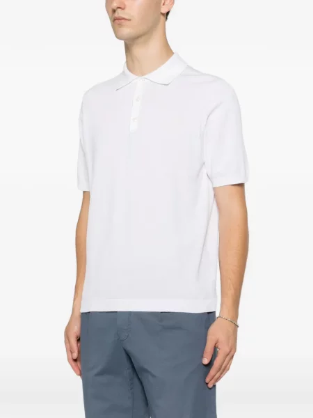 Scurt tricou polo Jeordie's alb