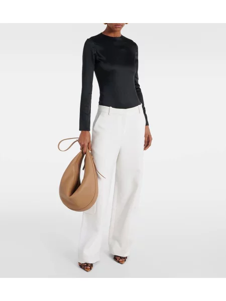 Top Khaite din satin negru