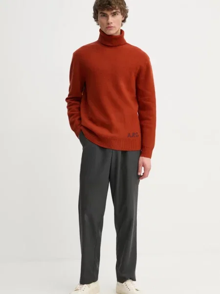 A.P.C. pulover de lana pull walter portocaliu