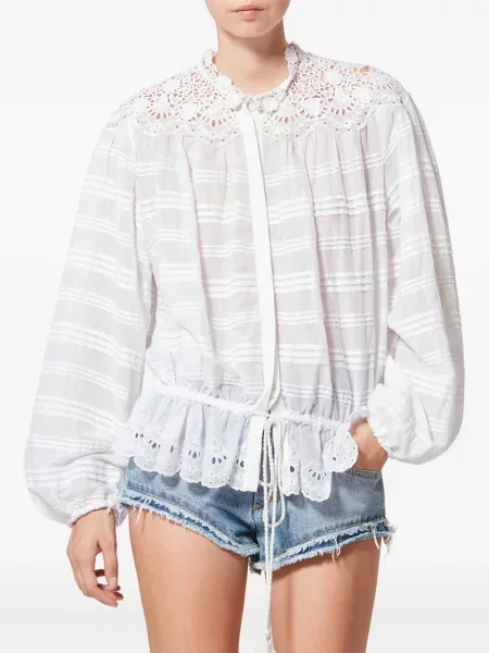 Bluză Marant Etoile cu broderie alb