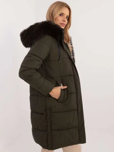 Geacă Fashionhunters cu glugă maro