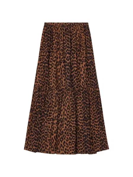 Maxi fusta maxi Ganni cu imagine cu model leopard maro