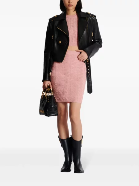 Pletený top Balmain růžový