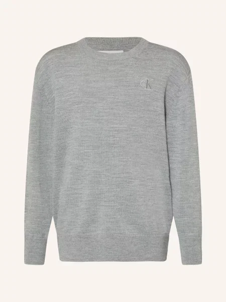 Calvin Klein Svetry Z Merino Vlny šedá