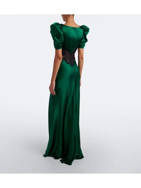 Rochie Rodarte din satin verde
