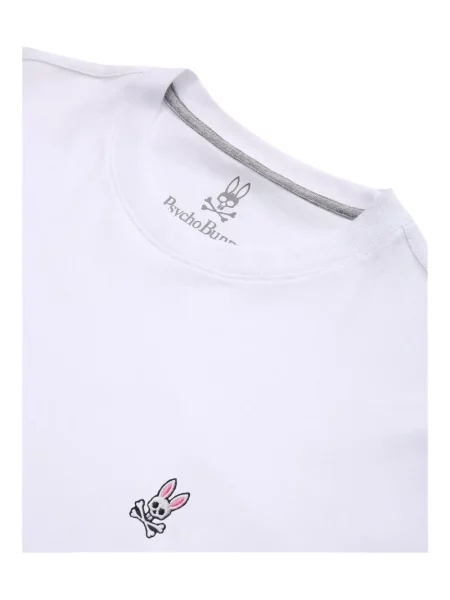 Tricou Psycho Bunny cu decolteu rotund alb