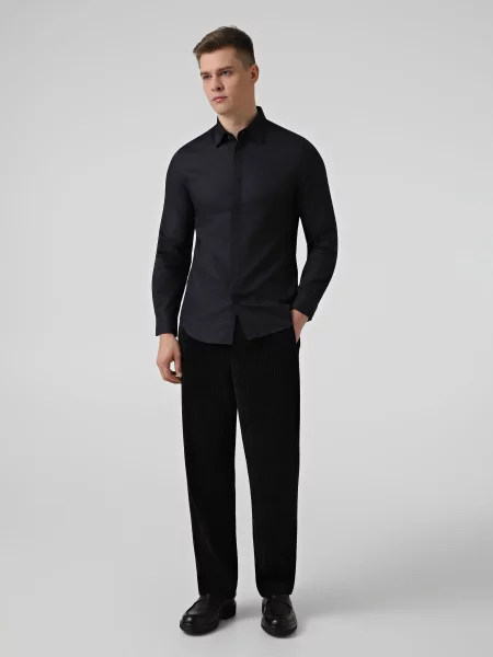 Сорочка класична Emporio Armani темно-синій синя