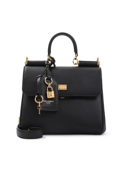 Torebka skórzana Dolce And Gabbana czarna