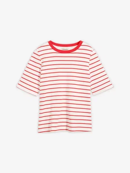 T-shirt z grubej bawełny organicznej biała