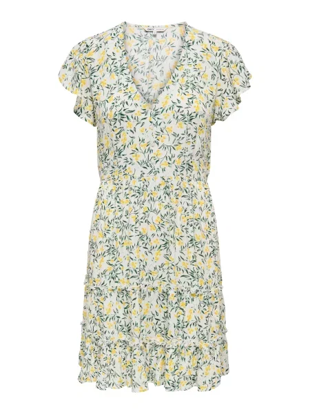 ONLY Rochie tip bluză ONLCLAUDETTE galben citron / verde închis alb