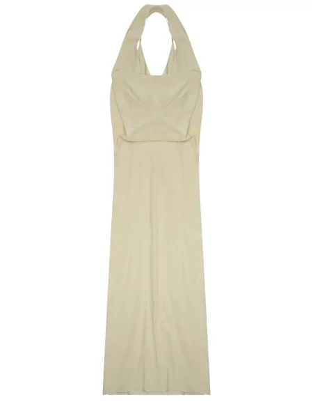 Rochie midi Alysi de mătase galben