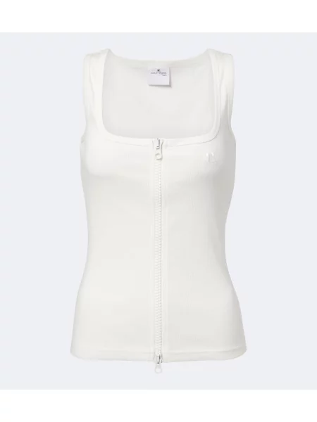 Top Courreges tricotate alb