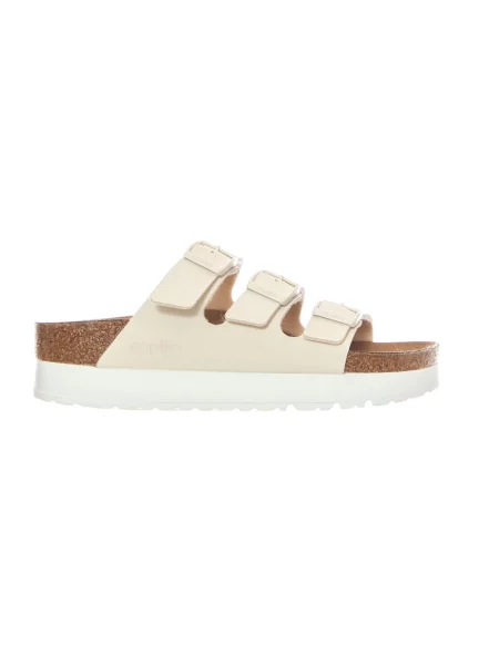 Birkenstock klapki Florida III Flex Platform beżowe