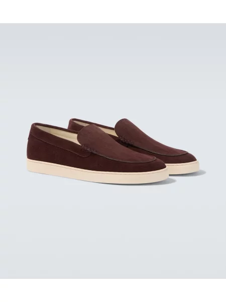 Chiloți Brunello Cucinelli din piele de căprioară slip-on maro