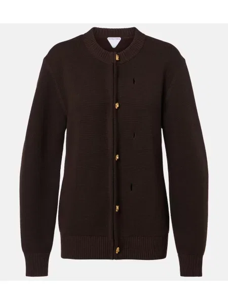 Cardigan Bottega Veneta de lână maro