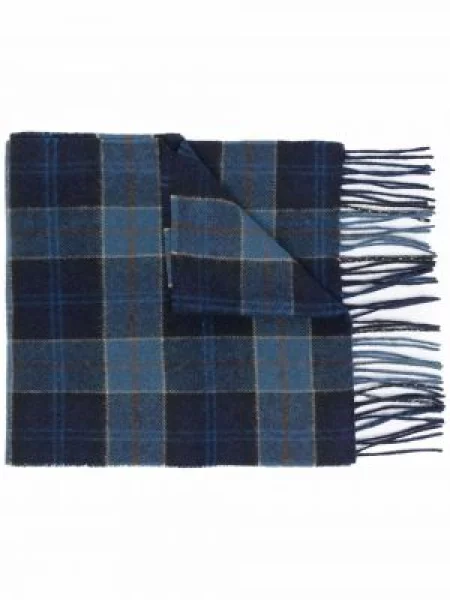Fular Barbour tricotate cu imagine albastru
