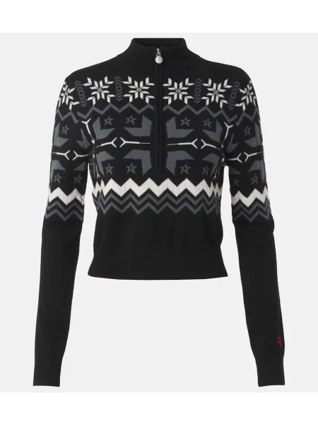 Volneni pulover Perfect Moment črna