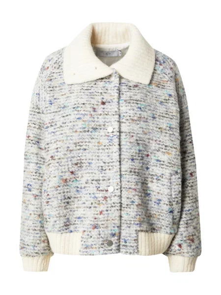 IRO Prehodna jakna Simone pegasto siva bela