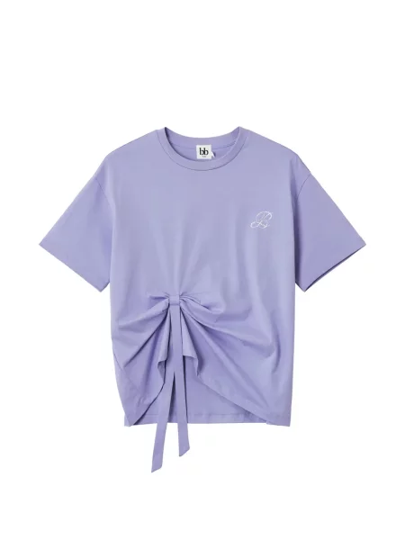 Haftowana koszulka B+ab wiązana fioletowa