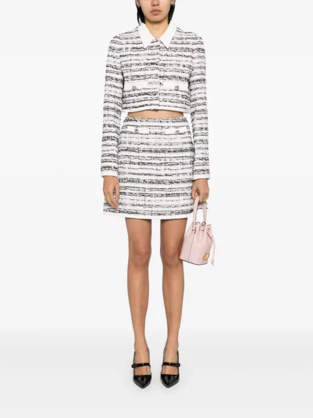 Geacă Giambattista Valli din tweed alb