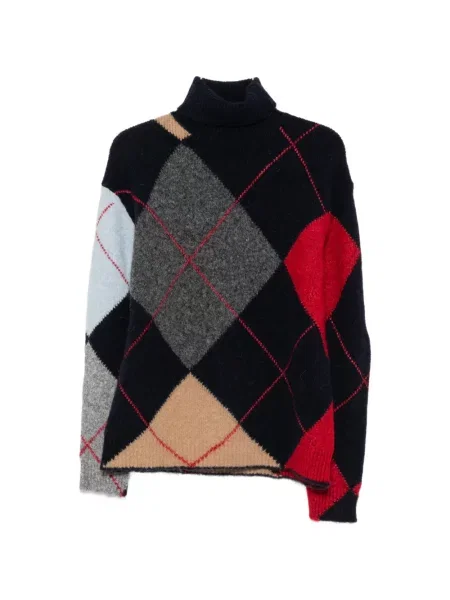 Pulover Semicouture cu model argyle albastru