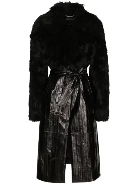 Palton Dolce & Gabbana din piele negru