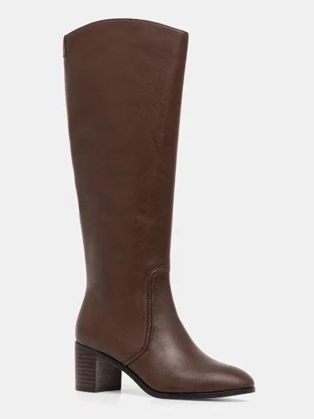 Кожаные сапоги Lauren Ralph Lauren коричневые