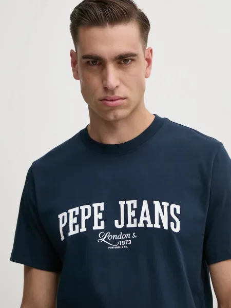 Тениска Pepe Jeans DERRIL TEE с принт тъмносиньо