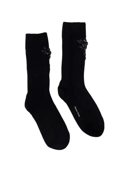 Șosete Simone Rocha tricotate chunky negru