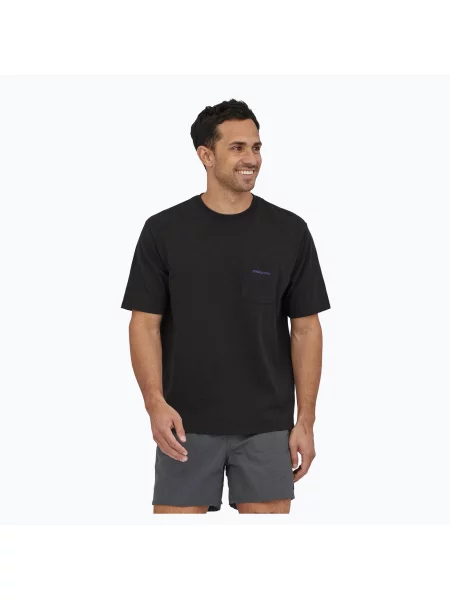 Tričko Patagonia Boardshort Logo Pocket Responsibili ink black černé