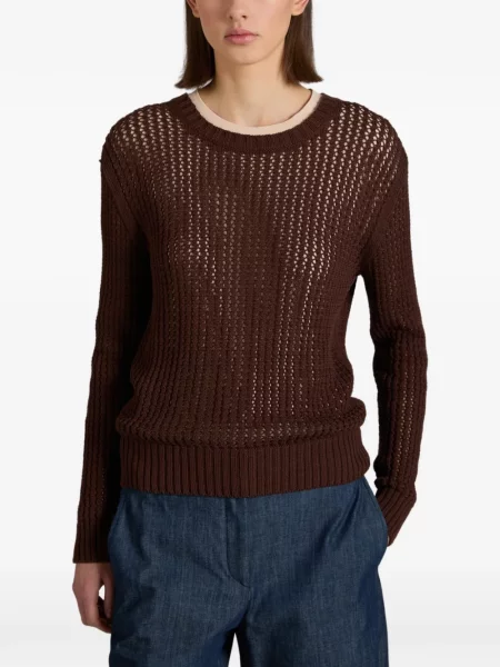 Top Slowear cu decolteu rotund maro