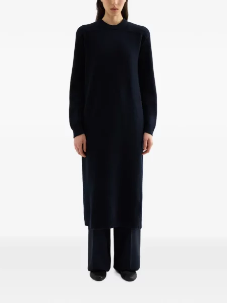 Rochie maxi Jil Sander cu decolteu rotund albastru