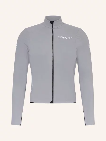 X-Bionic Softshellová Cyklistická Bunda Corefusion Ride světle šedá