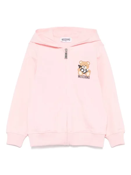 Bluza z kapturem dziecięca Moschino różowa