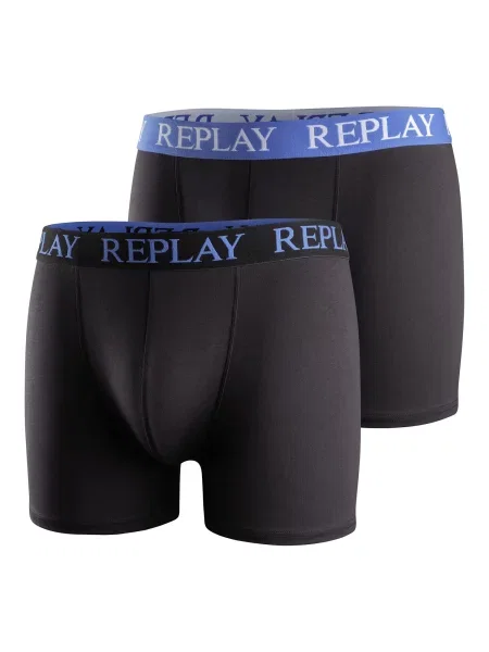 REPLAY Boxeri albastru negru