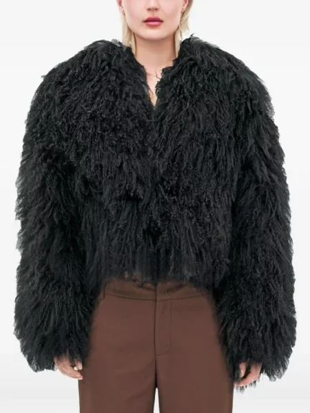 Geacă Ow Collection cu blană negru