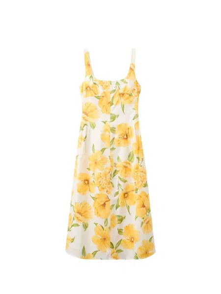MANGO Rochie de vară Island galben / verde alb