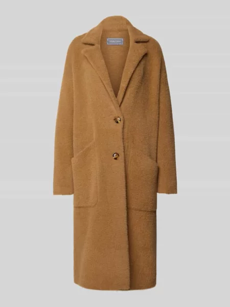 Płaszcz ze sztucznego futra z kołnierzem z połami White Label