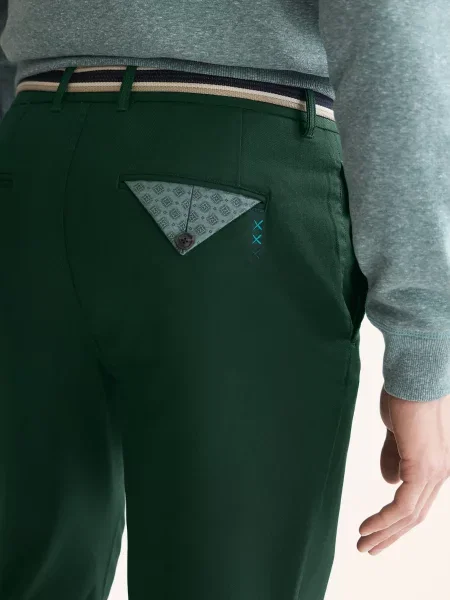 Scotch & Soda Chino Kalhoty Regular Fit tmavě zelená